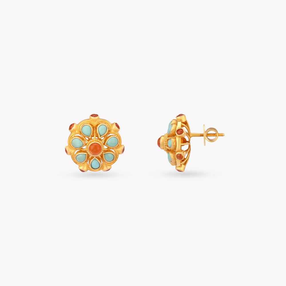 Tropical Slice Gold Pendant and Earrings Set,,hi-res image number null