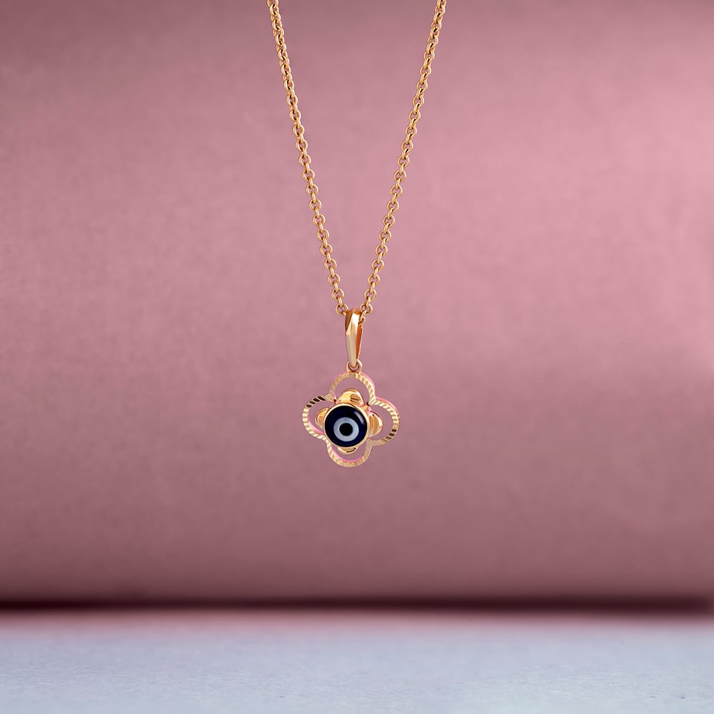 Blooming Evil Eye Gold Pendant,,hi-res image number null