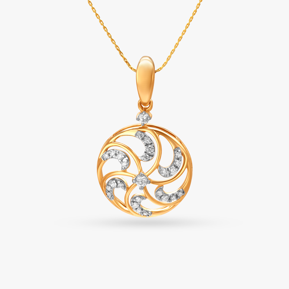 Classy Wheel Diamond Pendant
