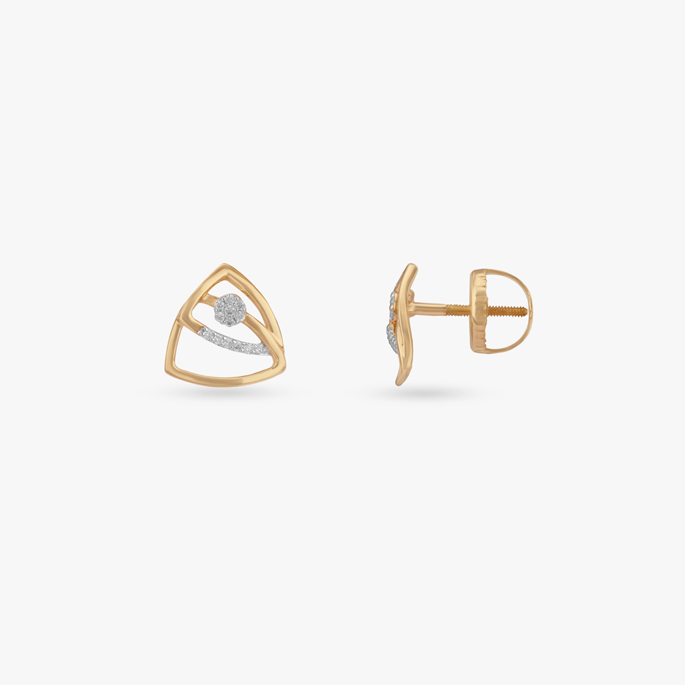 Arc Frame Diamond Stud Earrings,,hi-res image number null