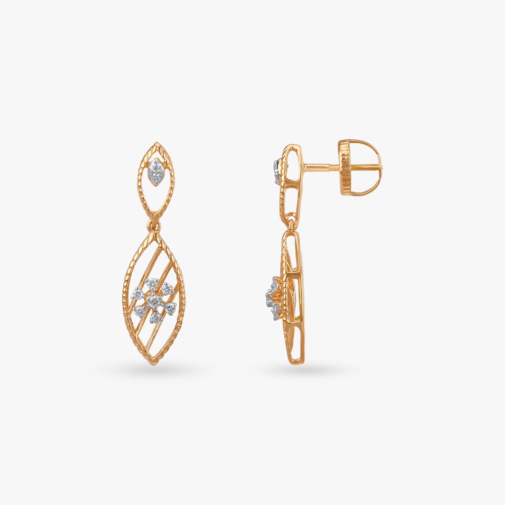 Petal Glint Diamond Drop Earrings,,hi-res image number null