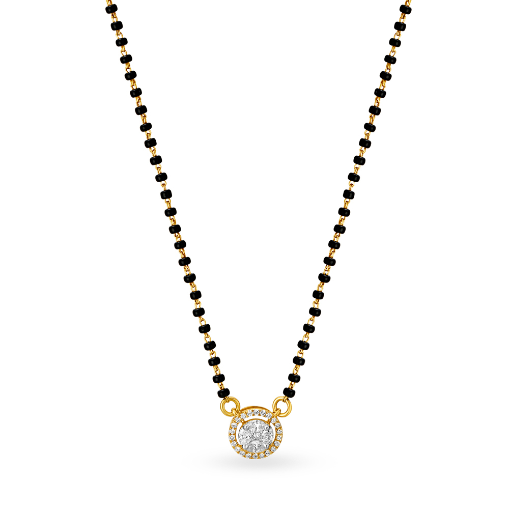 Eternal Sparkle Diamond Halo Mangalsutra,,hi-res image number null