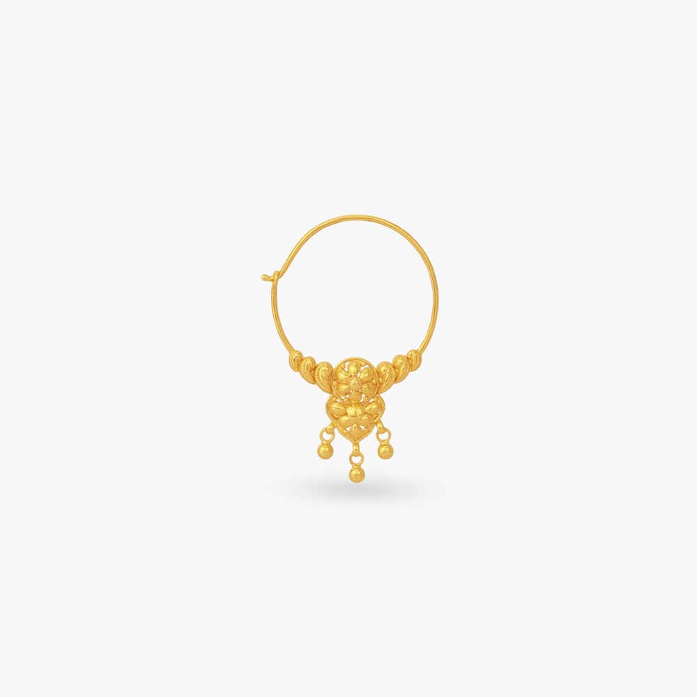 Mithila Jhaalar Gold Nose Pin,,hi-res image number null