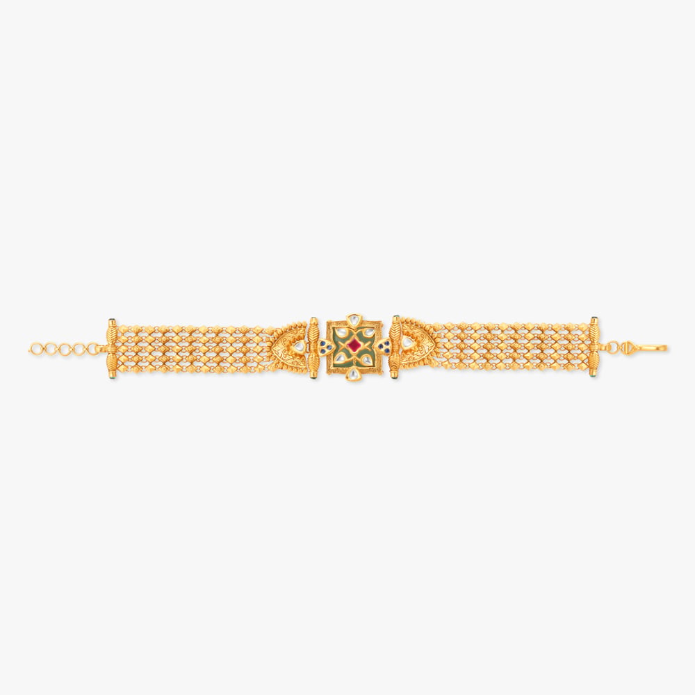 Bedazzling Kundan Inlay Work Bracelet,,hi-res image number null