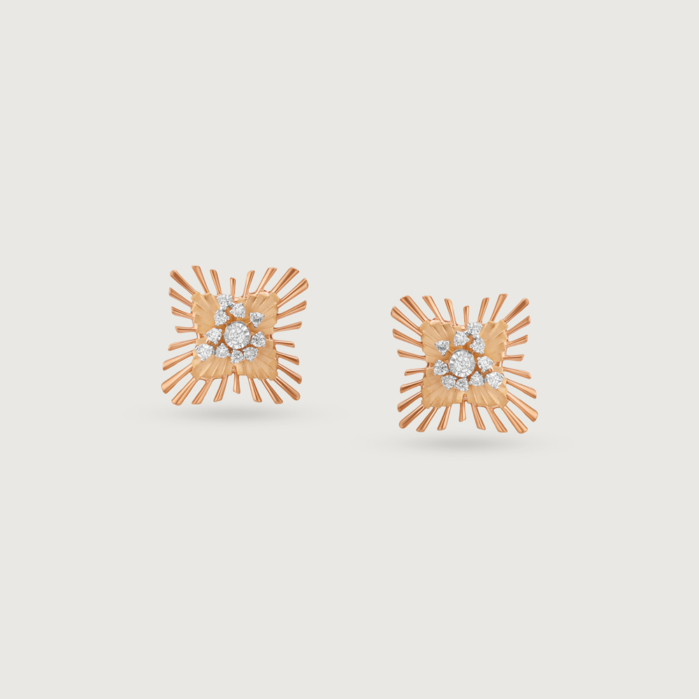 Radiant Bloom Diamond Stud Earrings,,hi-res image number null