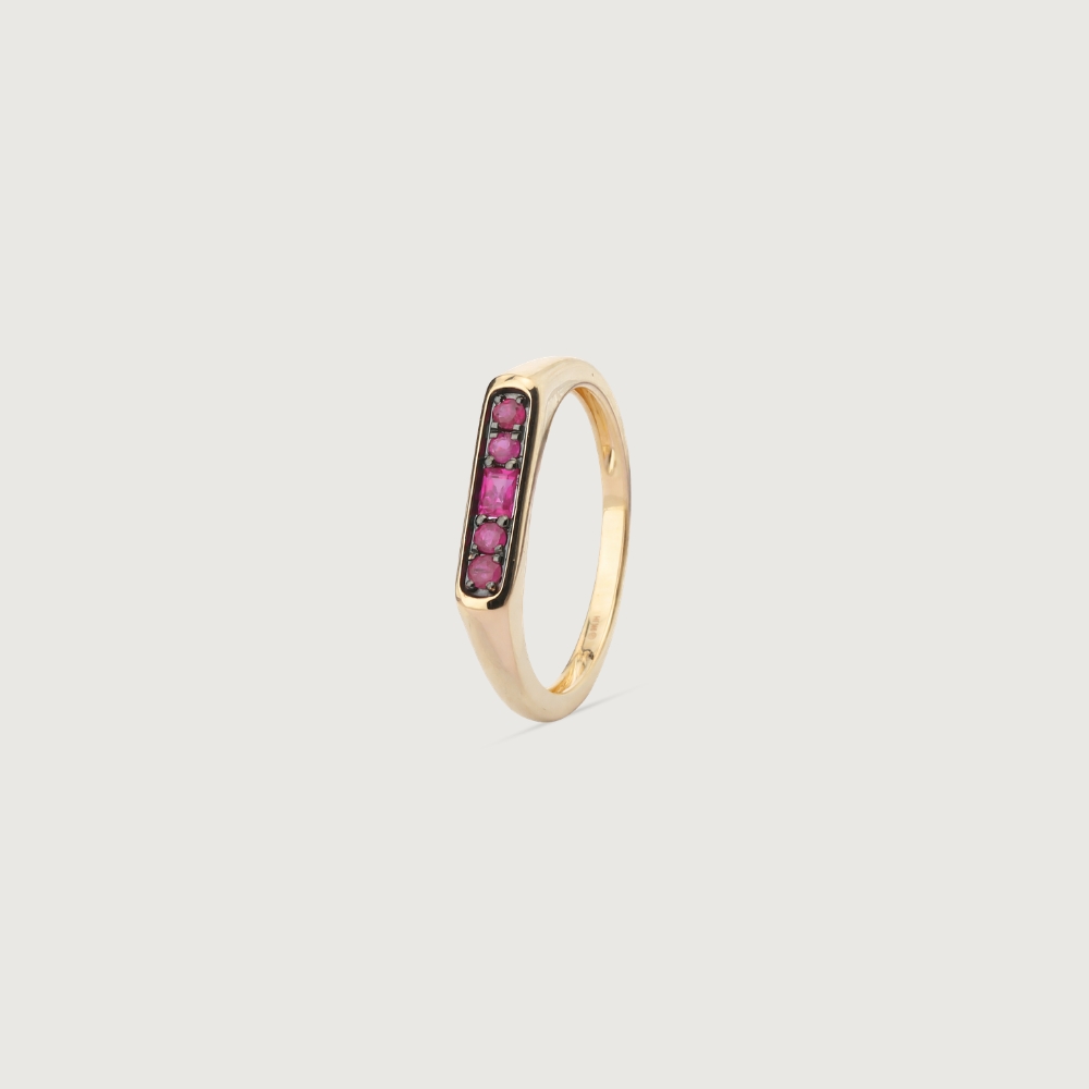 Linear Refined Ruby Gold Ring,,hi-res image number null