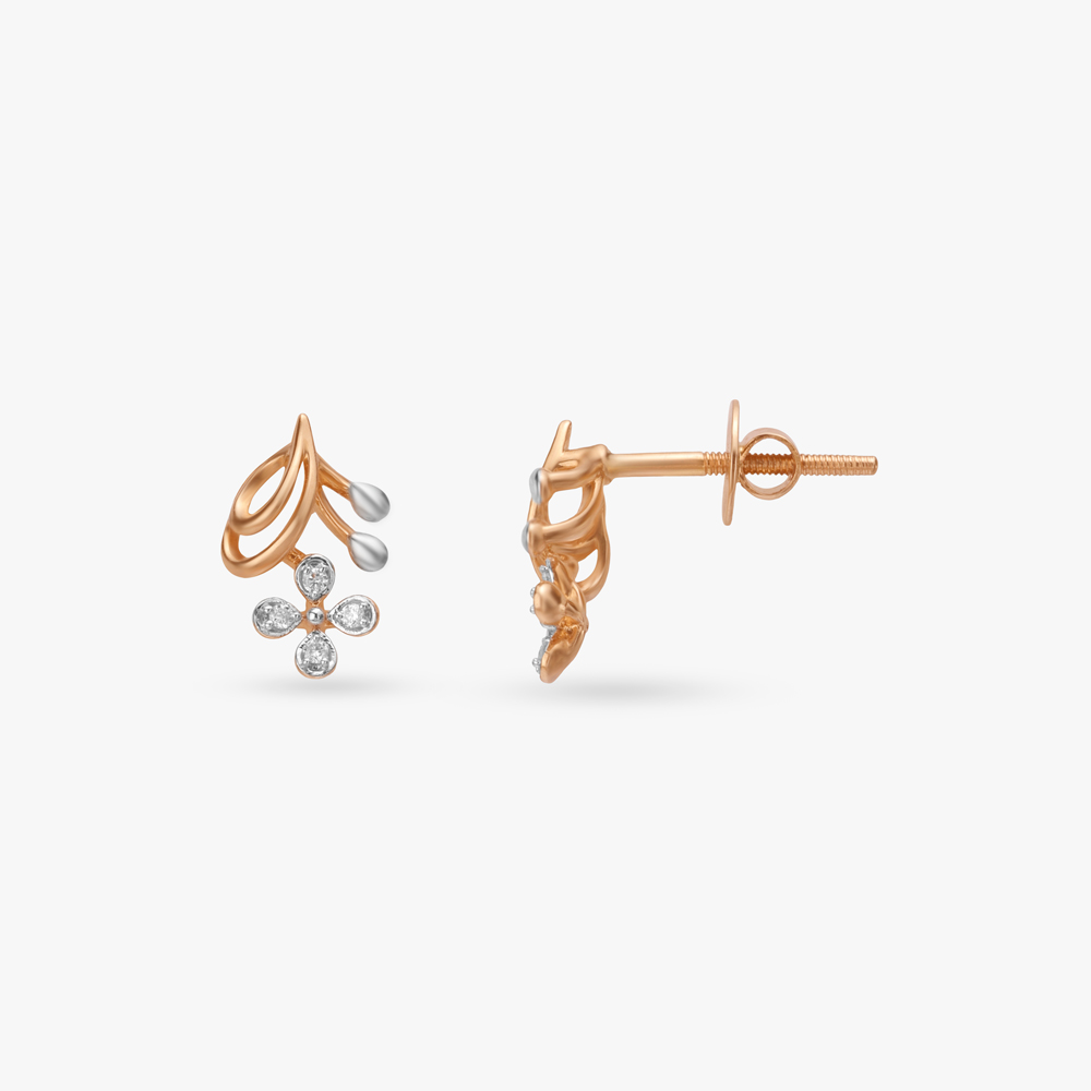 Petal Drift Diamond Stud Earrings,,hi-res image number null