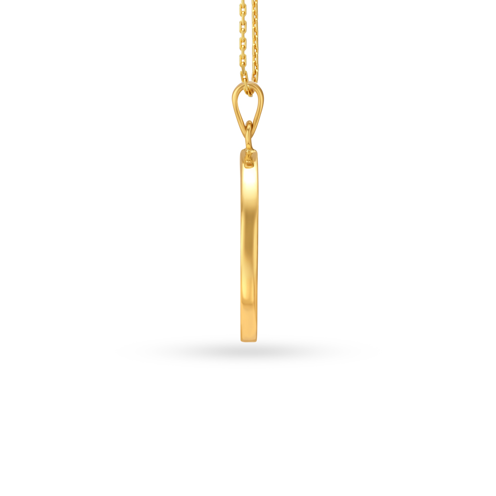 Divine Om And Gayatri Mantra Engraved Gold Pendant,,hi-res image number null