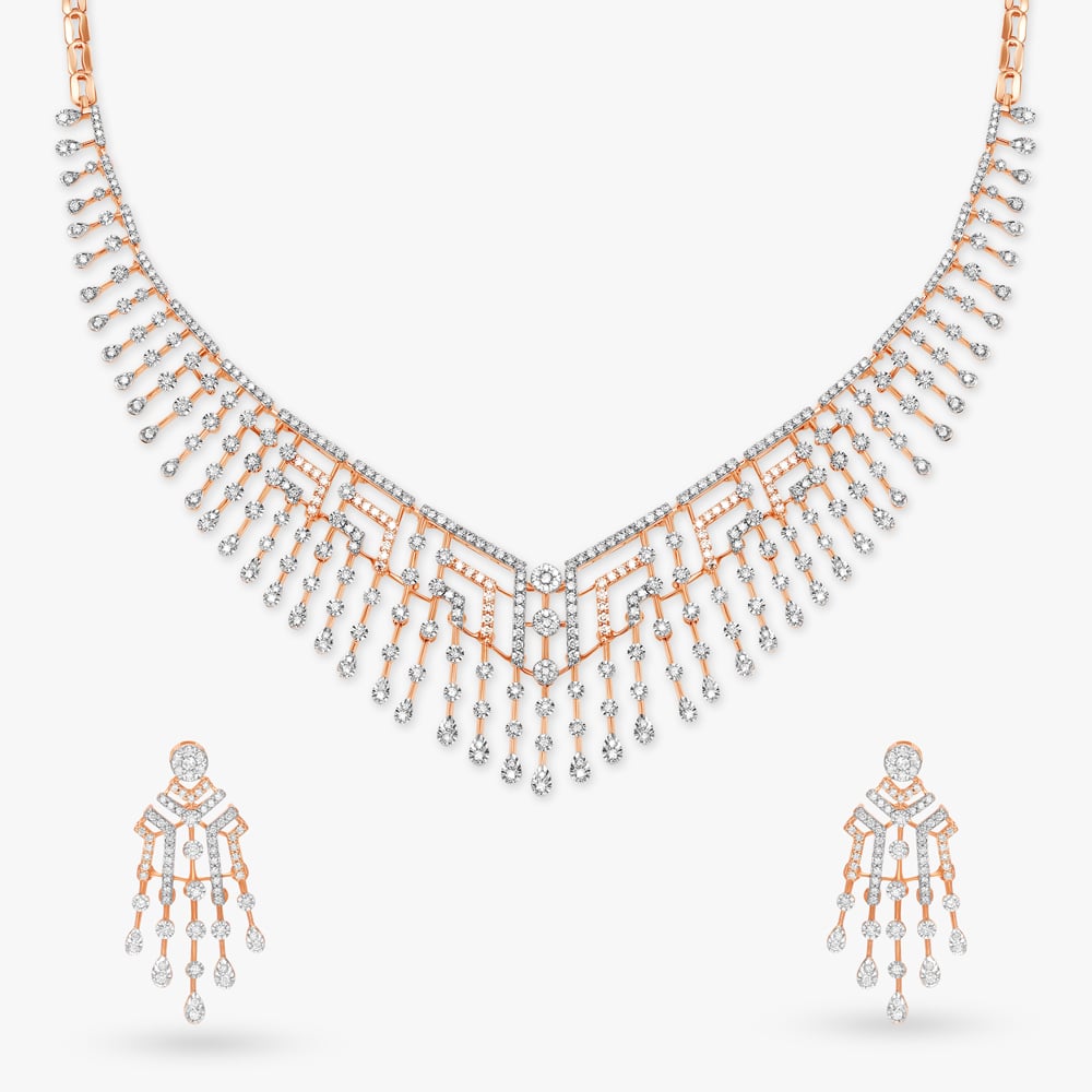 Majestic Sparkles Natural diamond Necklace Set,,hi-res image number null