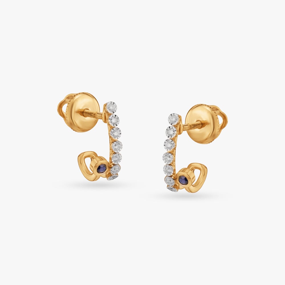 Midnight Arc Diamond Hoop Earrings,,hi-res image number null
