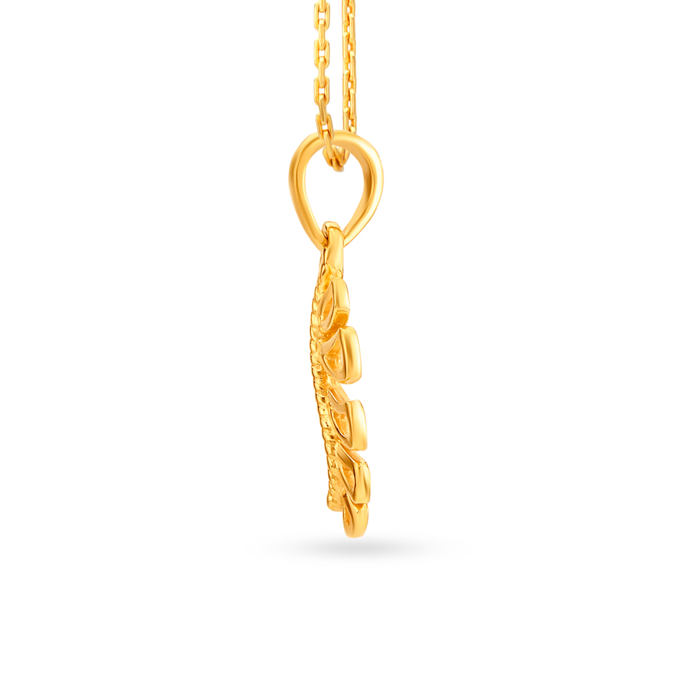 Beauteous 22 Karat Gold Classic Leaf Pendant,,hi-res image number null