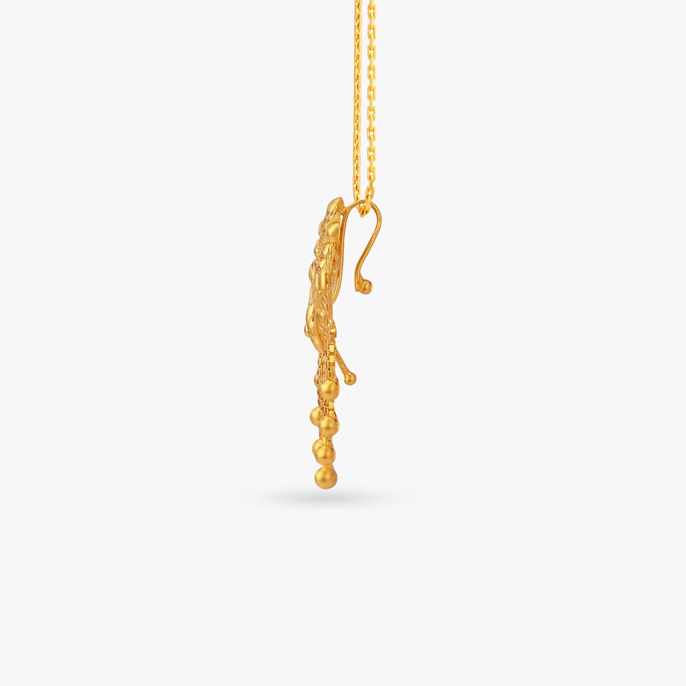 Plume Drape Gold Maang Tikka,,hi-res image number null