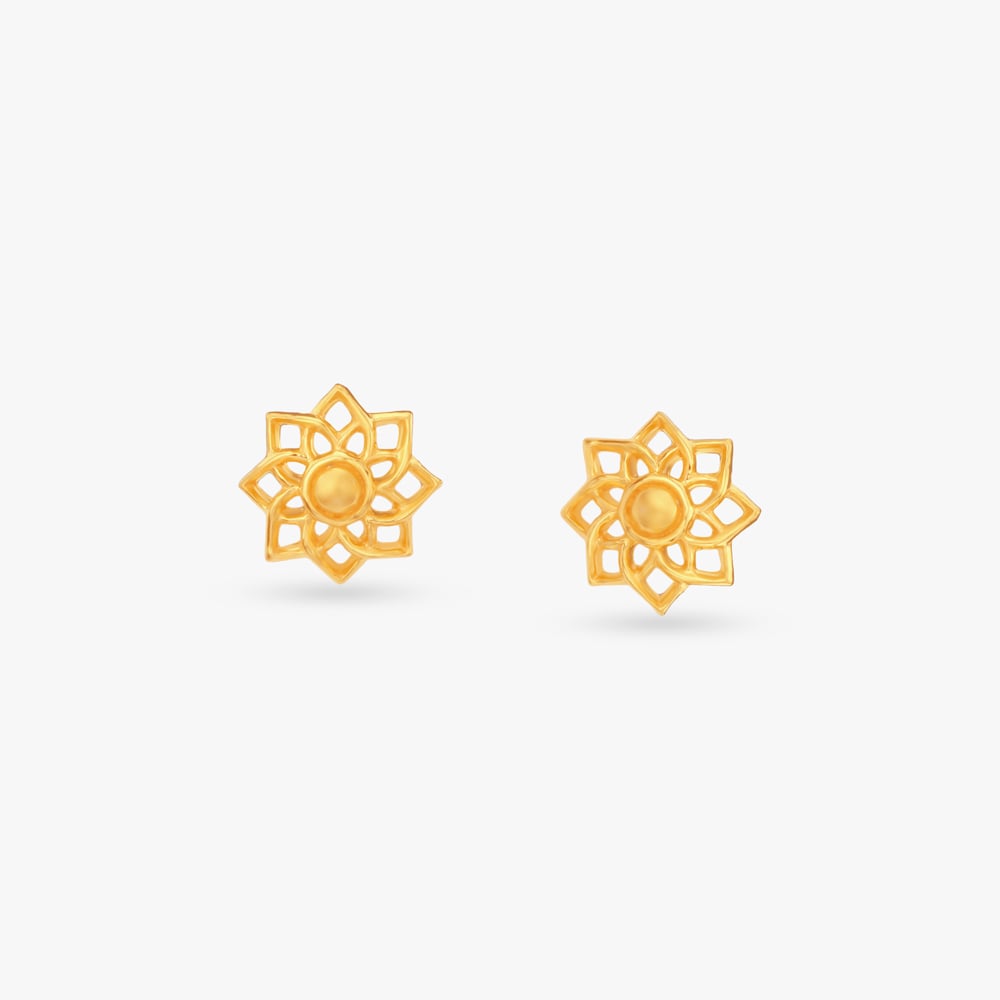 

Little Lotus Gold Stud Earrings For Kids