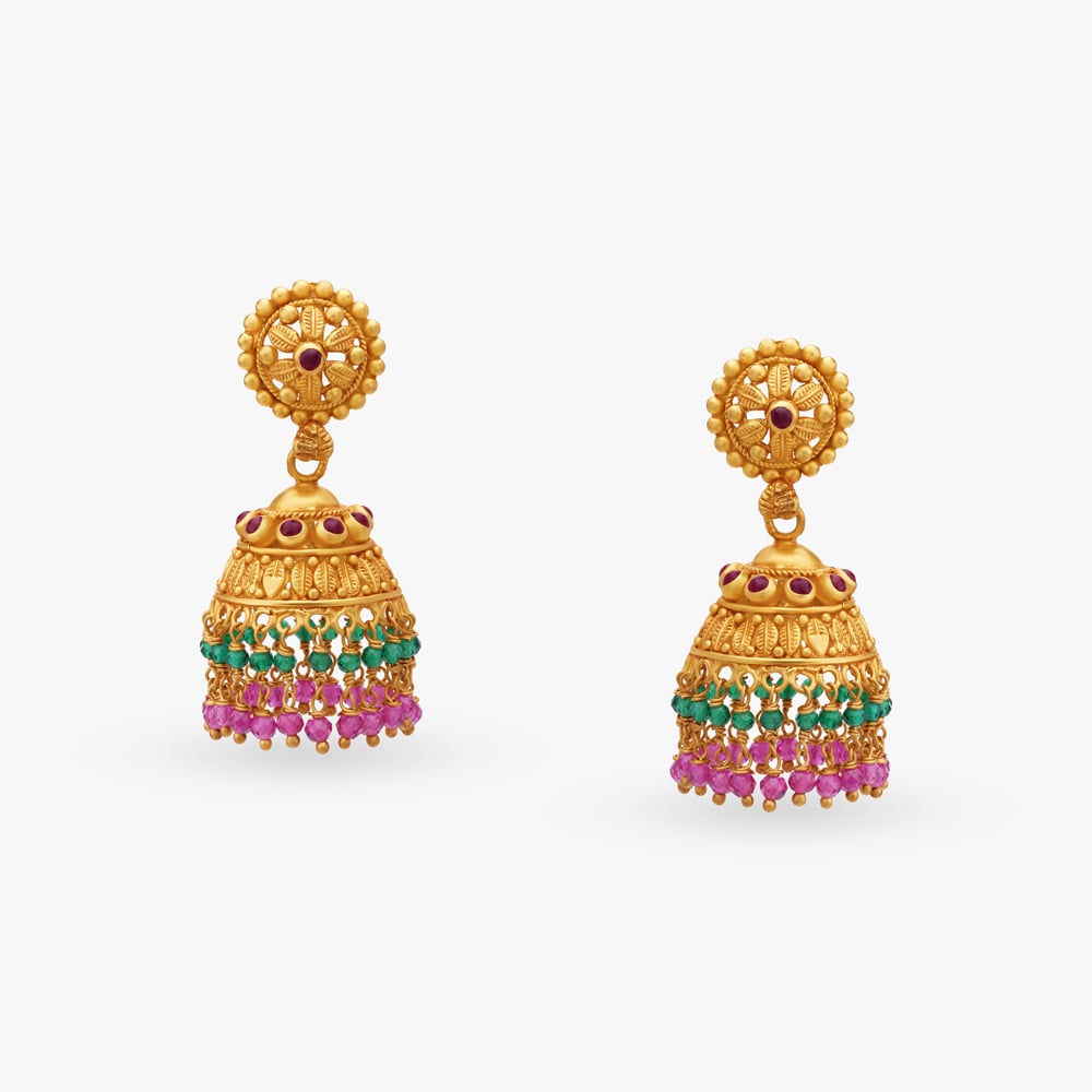 

Golden Grace Jhumka Earrings