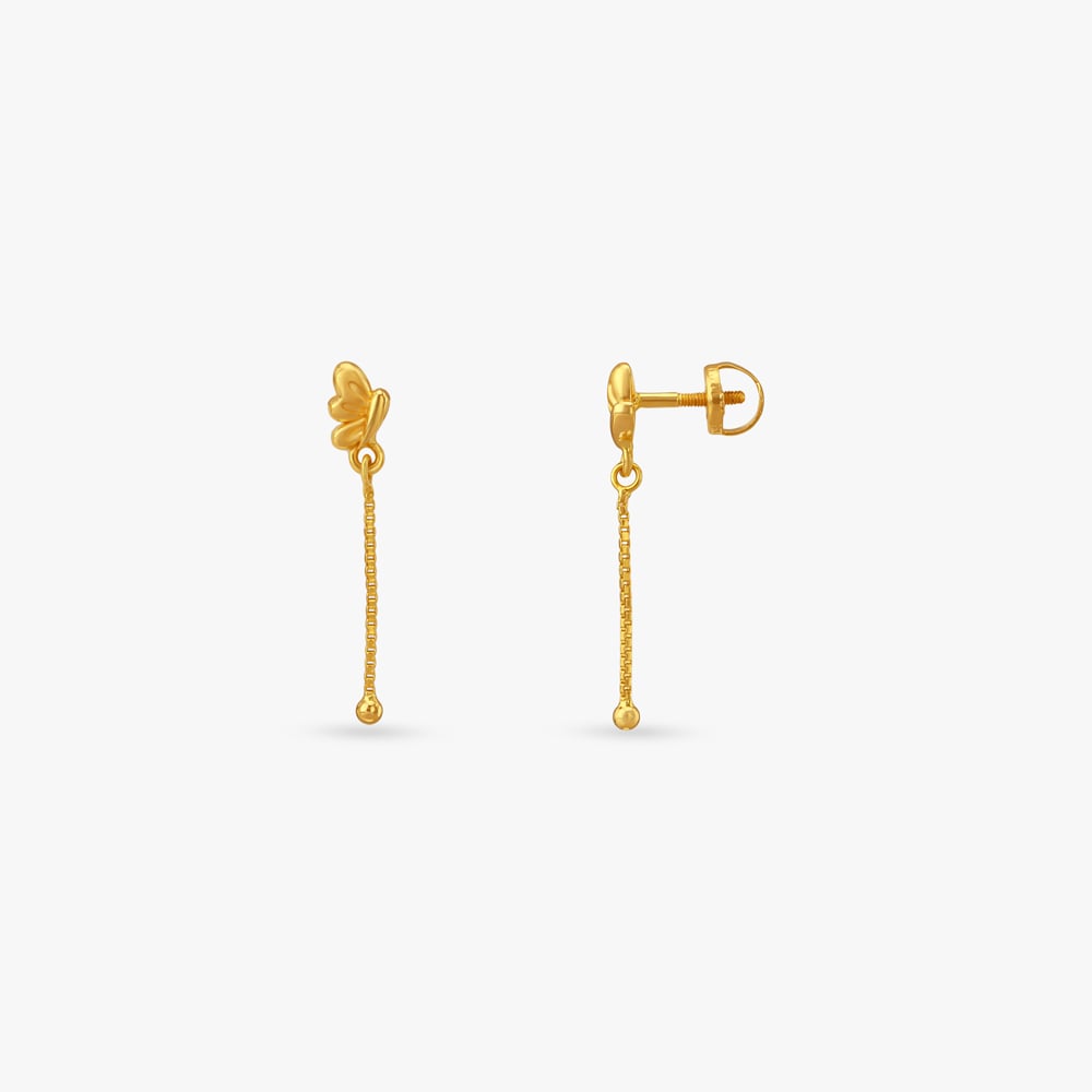 Winged Wonder Gold Drop Earrings,,hi-res image number null