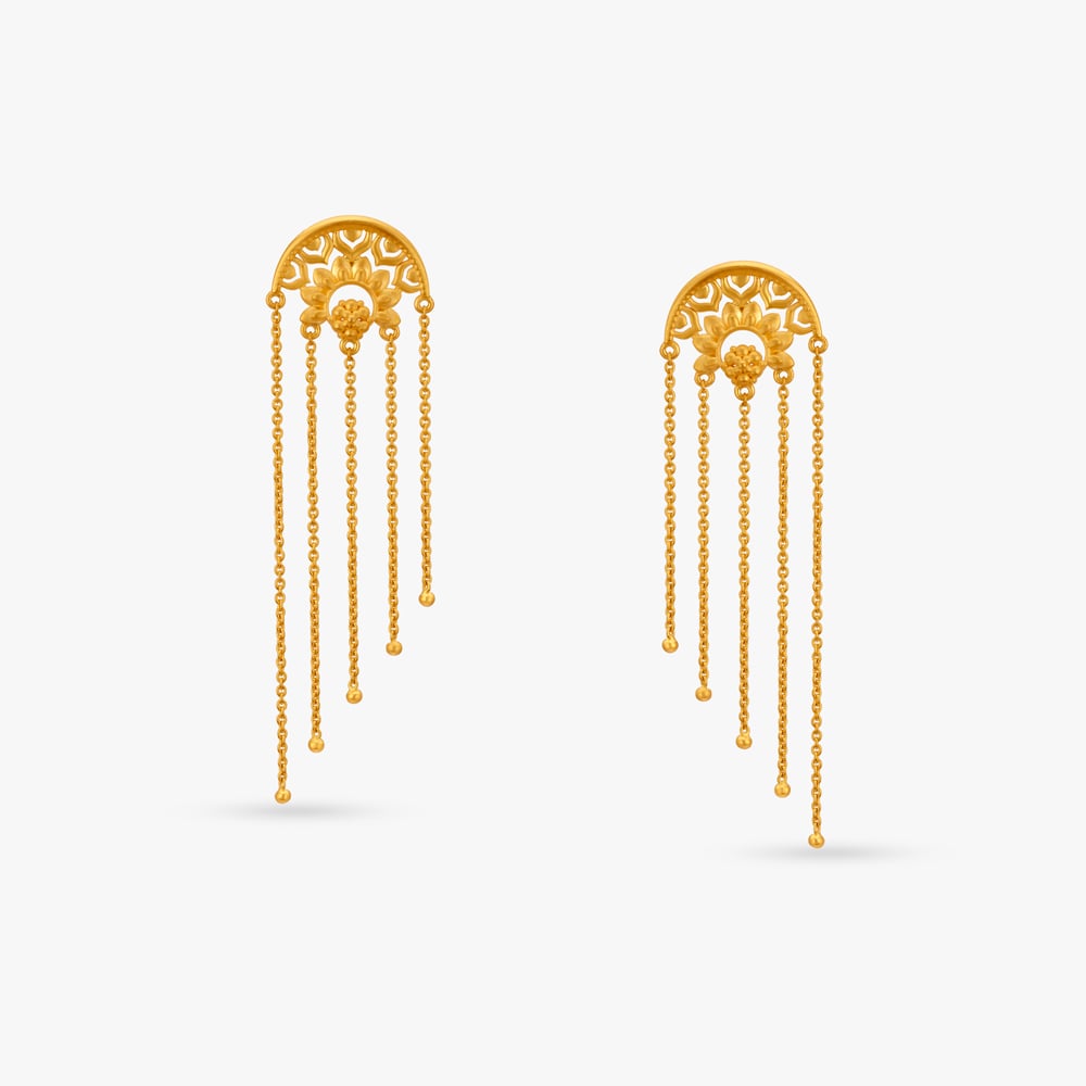 Trendy Gold Drop Earrings,,hi-res image number null