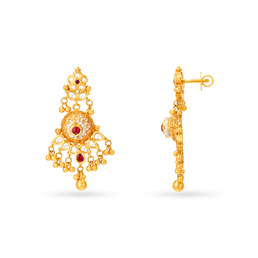 Dazzling Gold and Kundan Necklace Set,,hi-res image number null