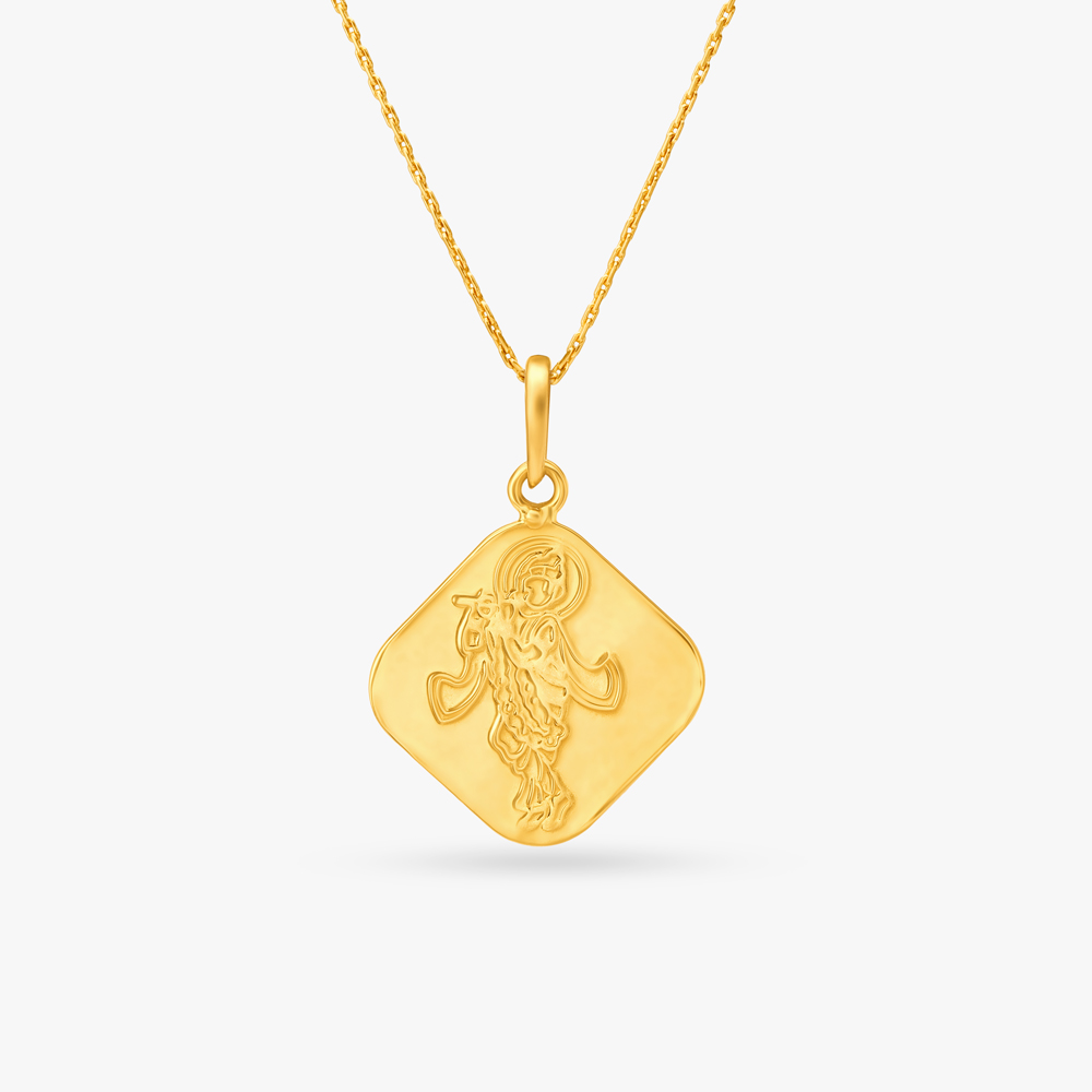 Divine Lord Krishna Gold Pendant