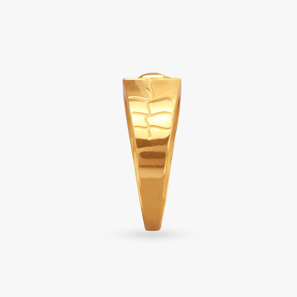 Hexagonal Gold Finger Ring for Men,,hi-res image number null