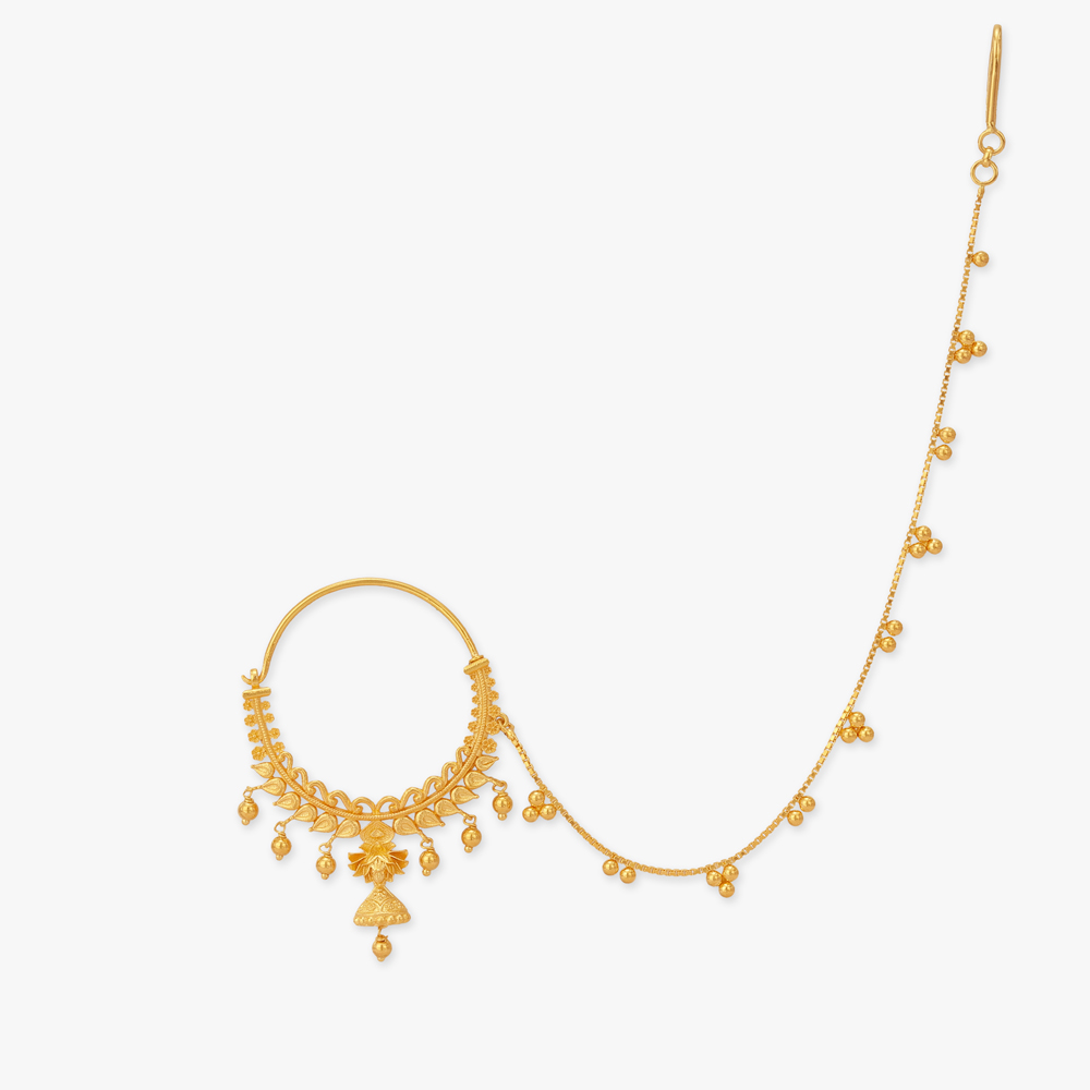 Radial Blossom Gold Nose Pin,,hi-res image number null