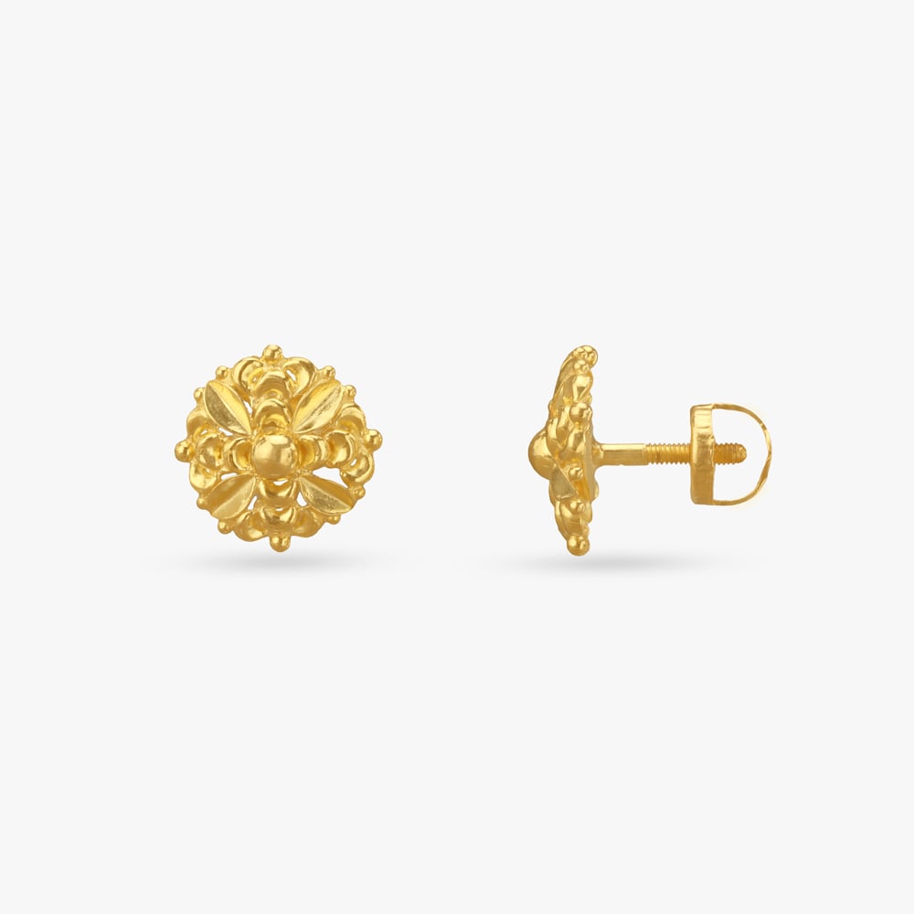 Sunburst Shine Gold Stud Earrings,,hi-res image number null
