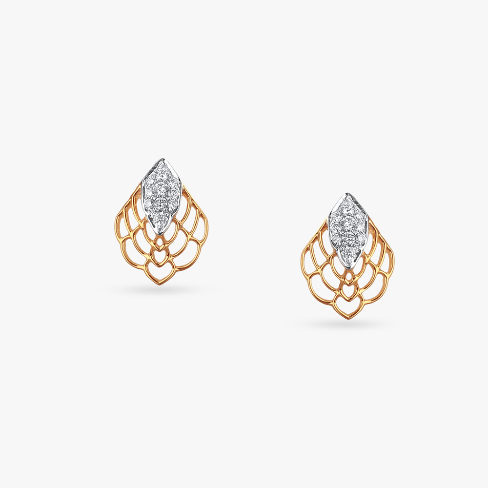 

Delicate Vine Diamond Stud Earrings