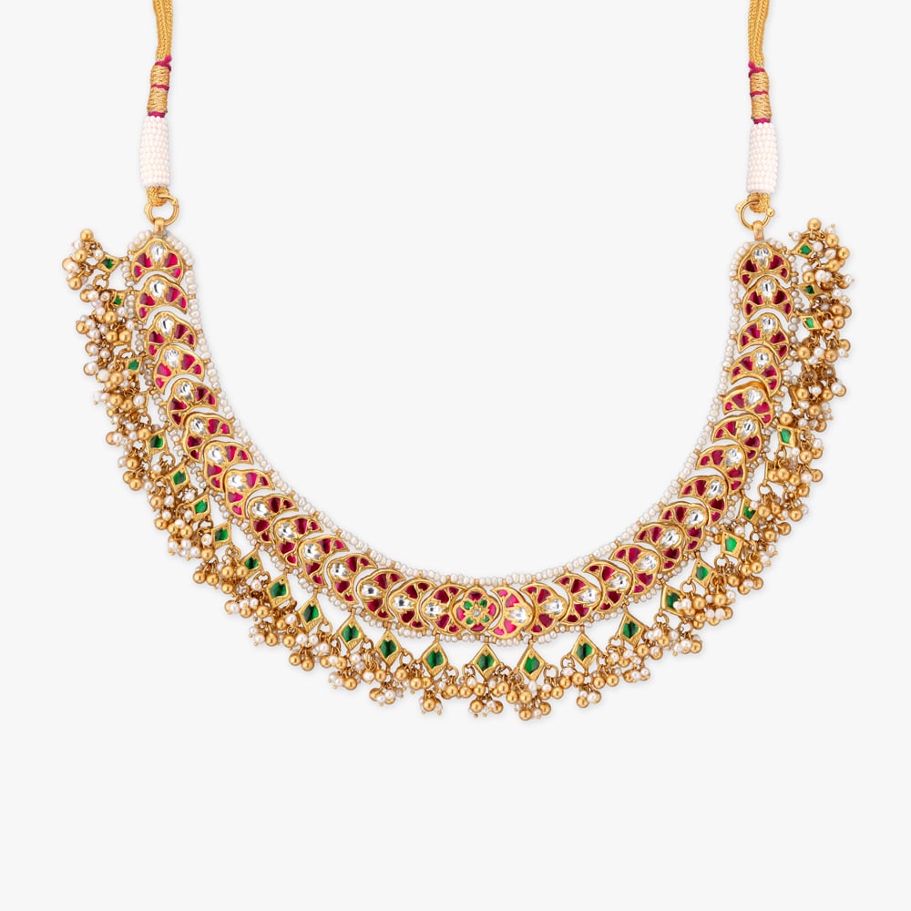 Crimson Scallop Gold Necklace Set,,hi-res image number null