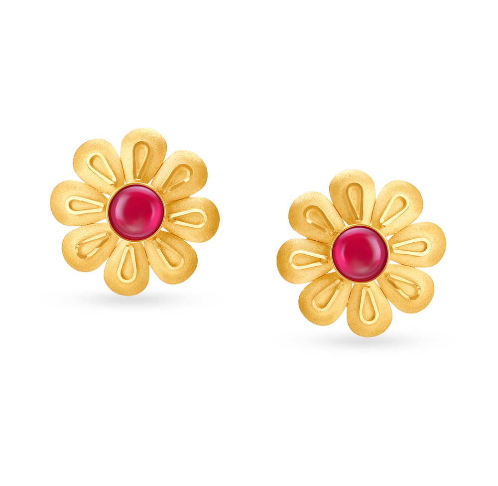 Floral Lightweight Gold Choker Necklace Set,,hi-res image number null