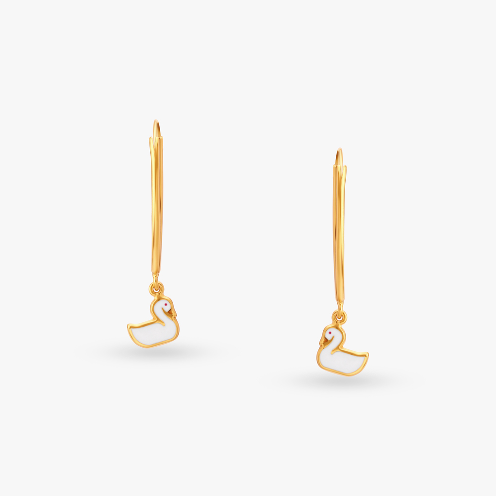 Playful Duck Hoop Earrings for Kids,,hi-res image number null