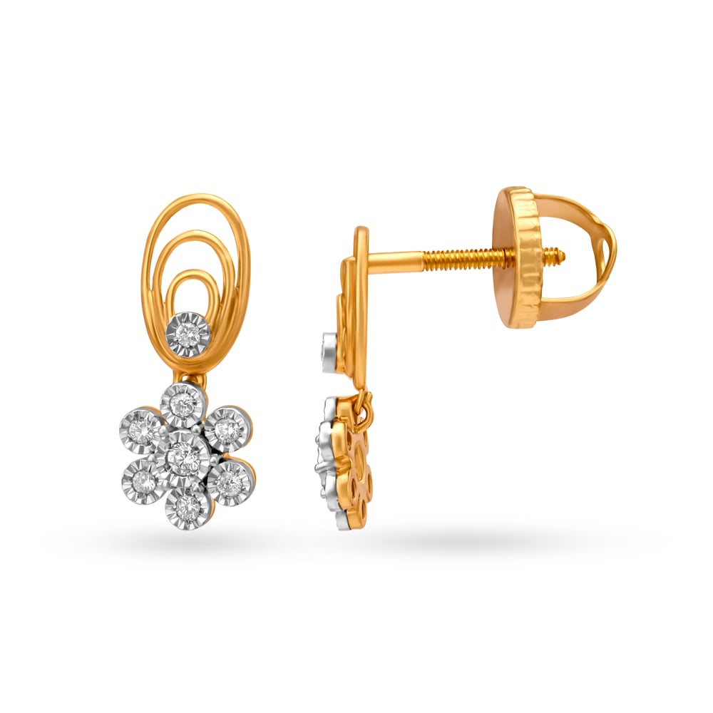 Charming Spirals and Florals Diamond Drop Earrings,,hi-res image number null