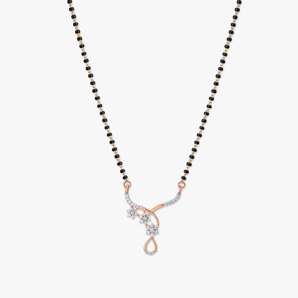 Floral Flow Diamond Mangalsutra,,hi-res image number null