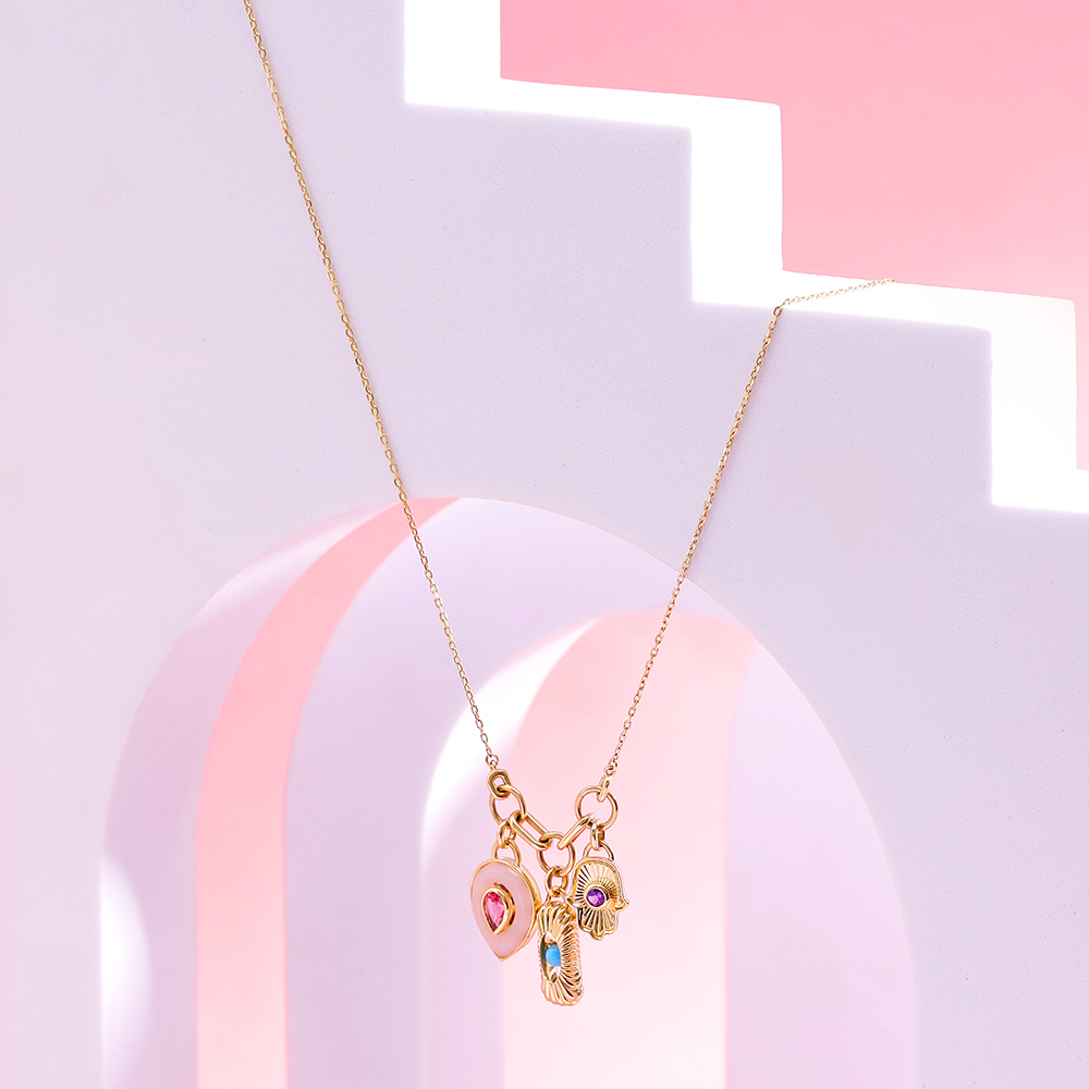 Radiant Trio-Charm 14KT Amethyst Necklace,,hi-res image number null