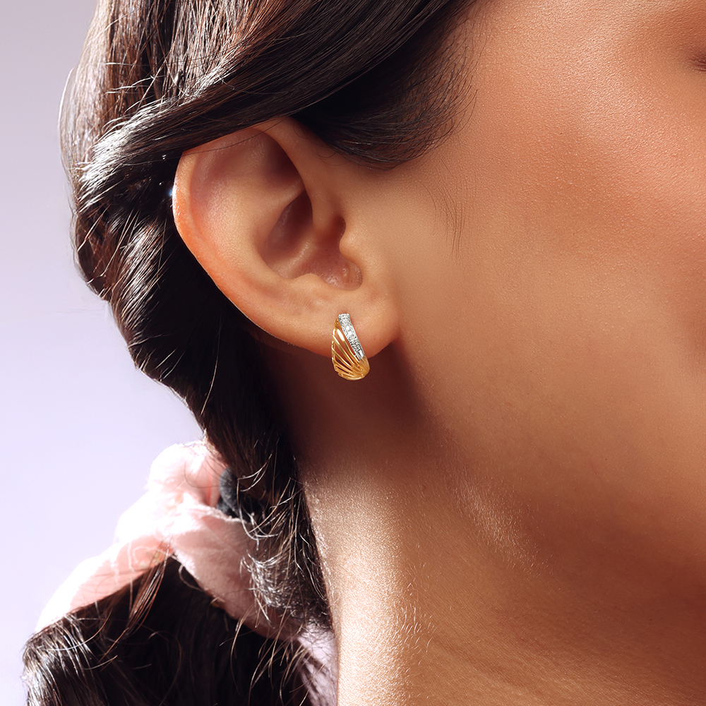 Luminous Arc Diamond Hoop Earrings,,hi-res image number null