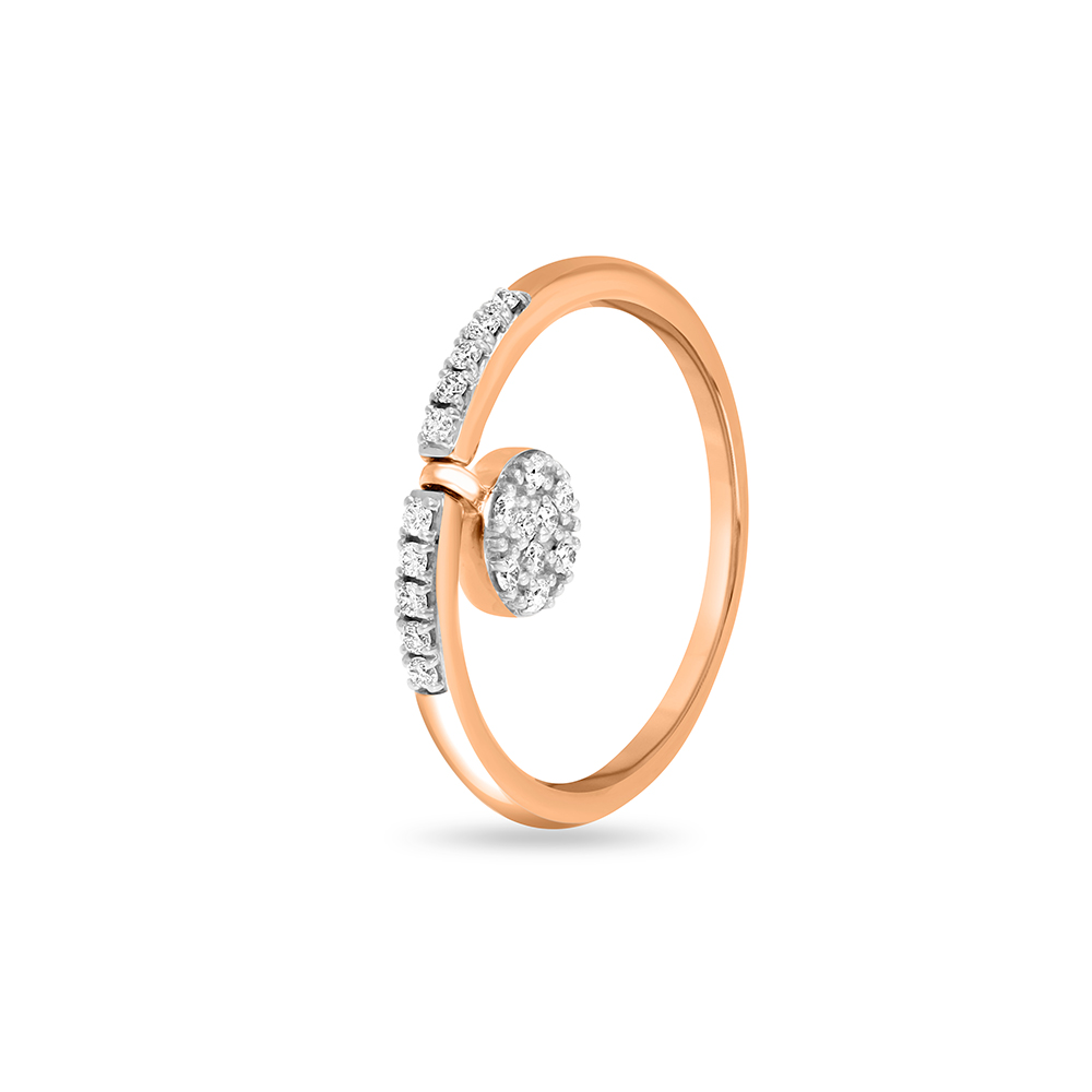 14 KT Rose Gold Reversible Halo Diamond Ring,,hi-res image number null