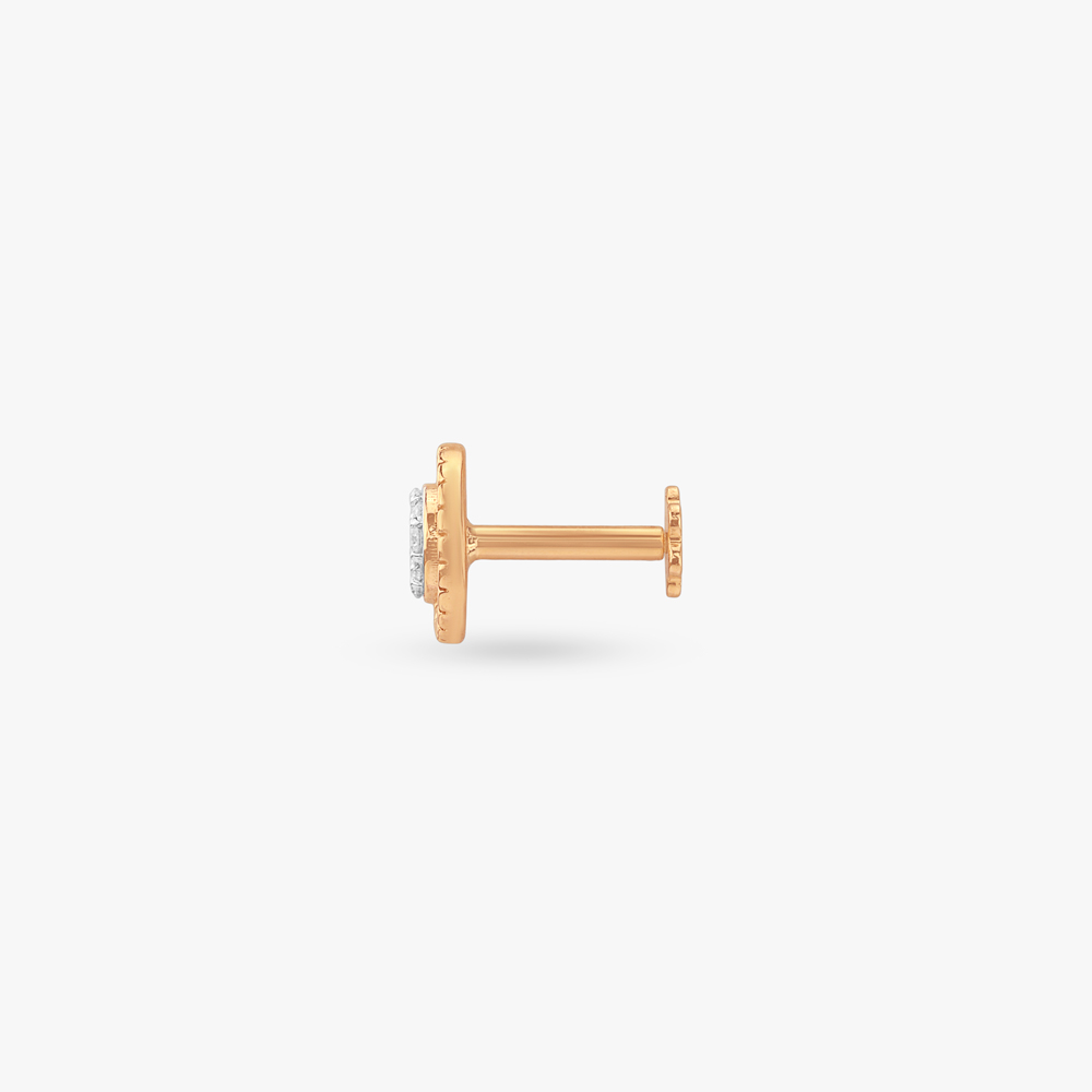 Solar Halo Diamond Nose Pin,,hi-res image number null