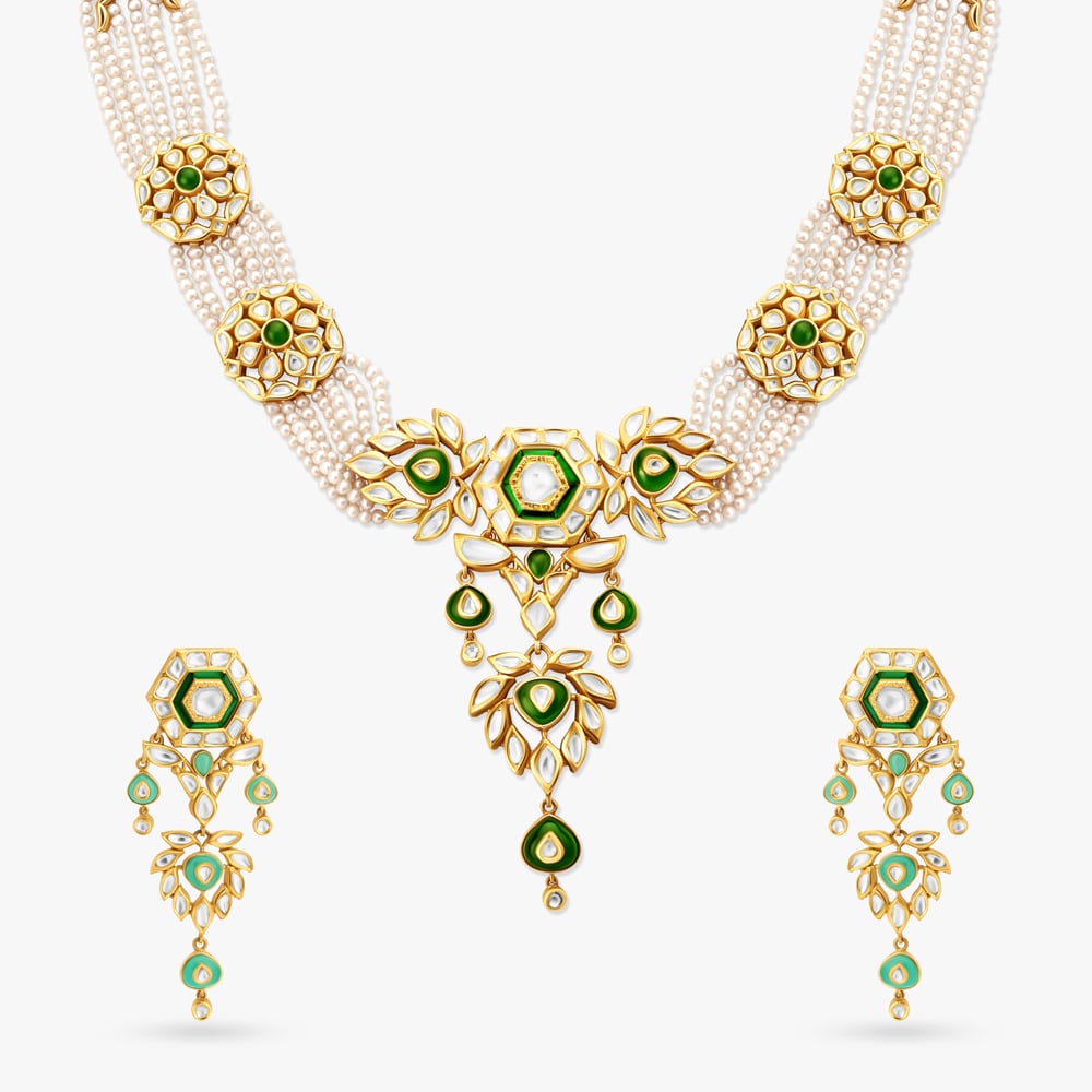Intricate Kundan Polki Necklace Set