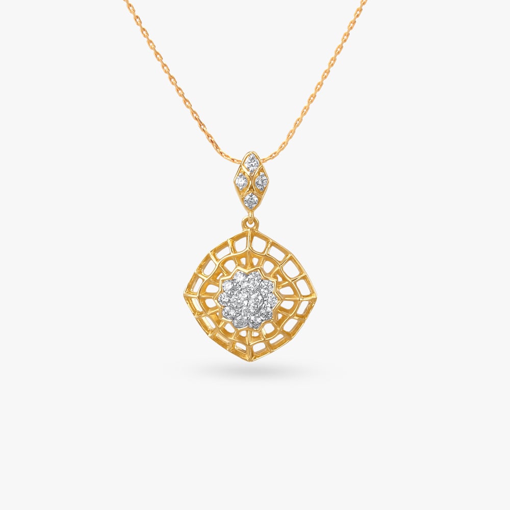 Sunburst Web Diamond Pendant,,hi-res image number null