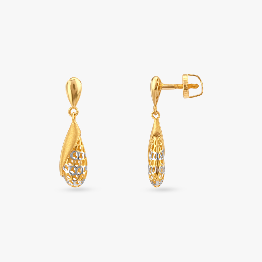 Bloom Honeycomb Gold Pendant and Earrings Set,,hi-res image number null