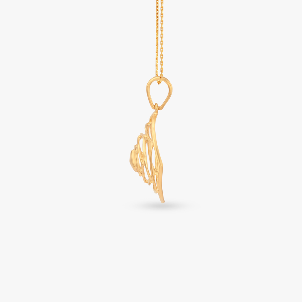Spiral Bloom Gold Pendant,,hi-res image number null