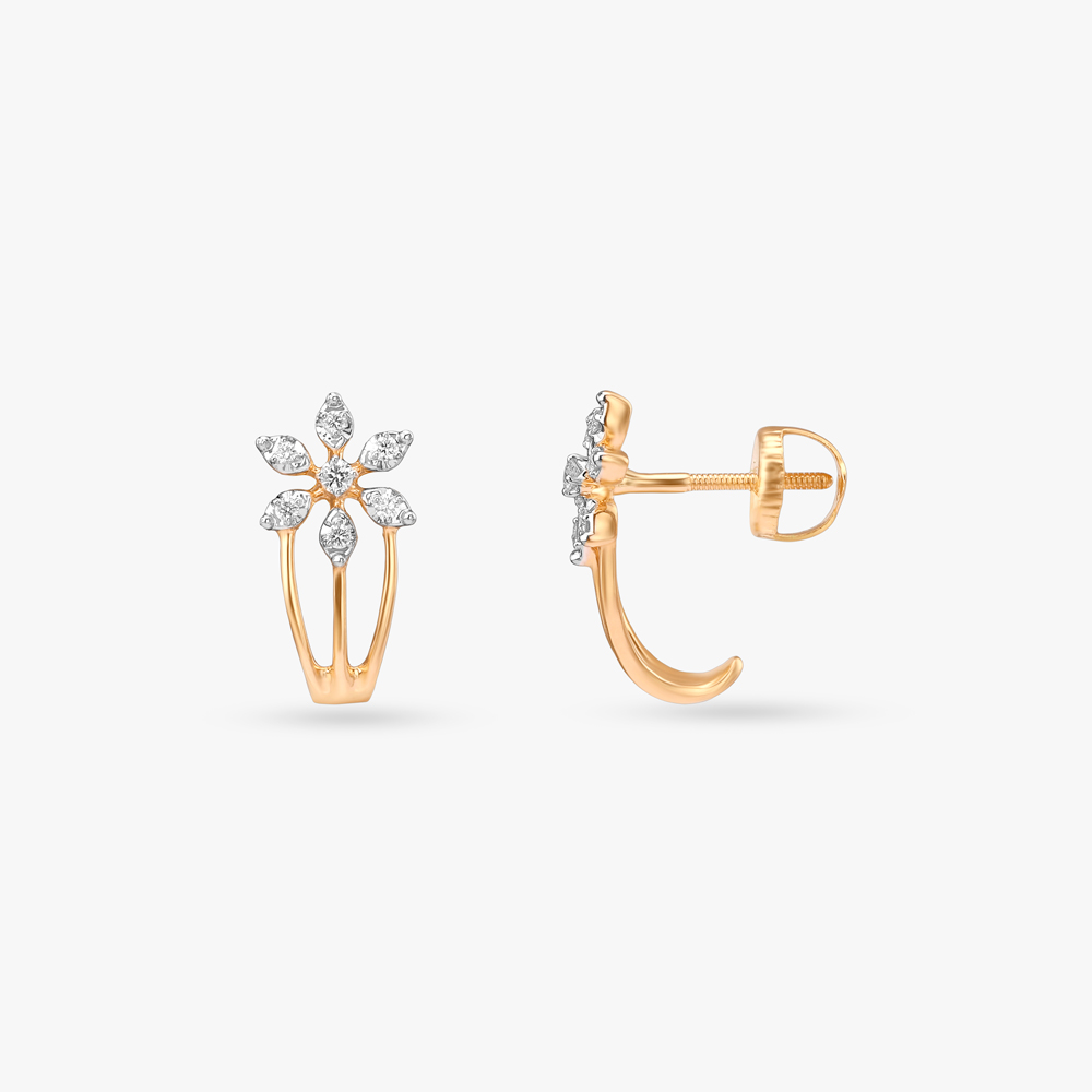 Bloom Arc Diamond Hoop Earrings,,hi-res image number null