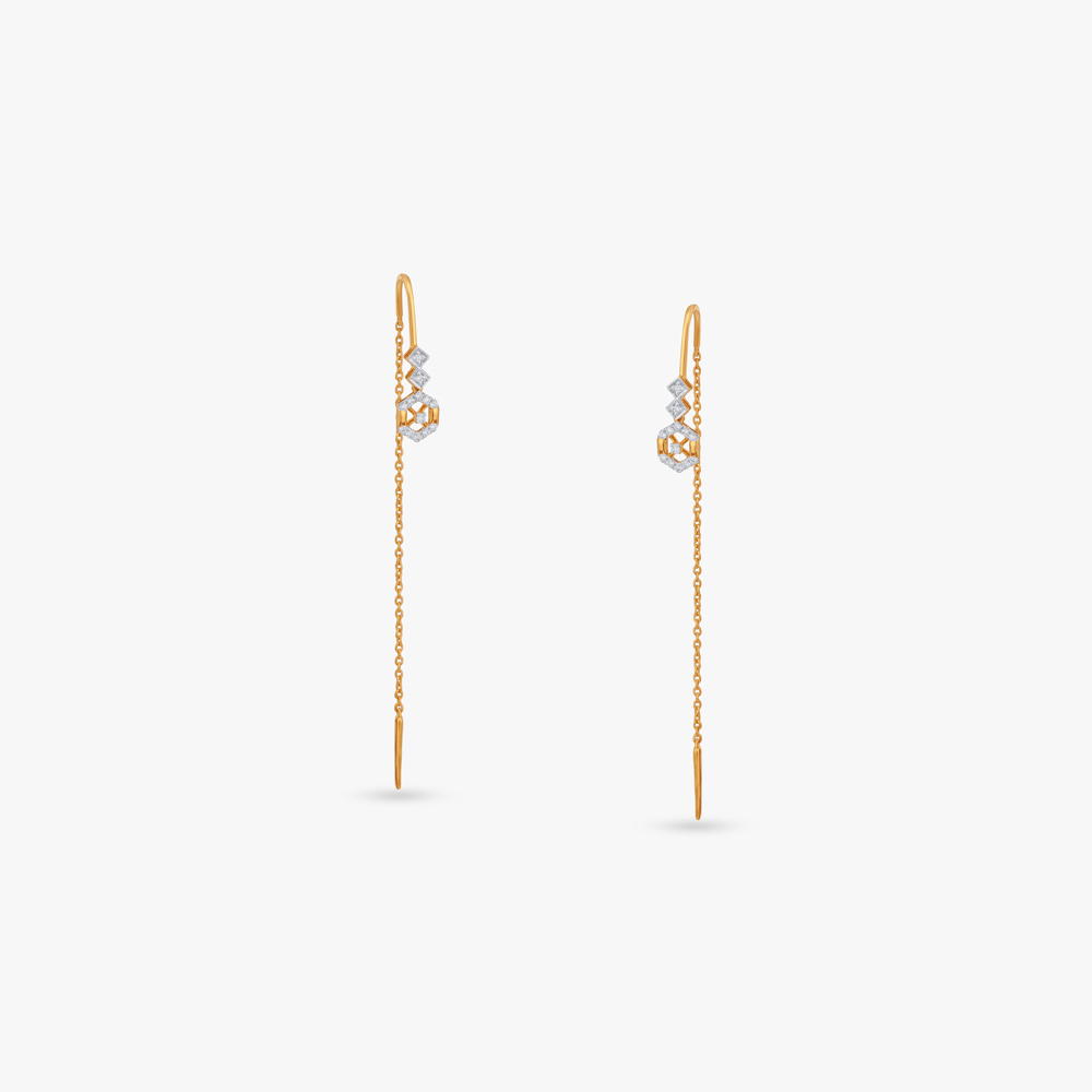Linear Prism Diamond Drop Earrings,,hi-res image number null