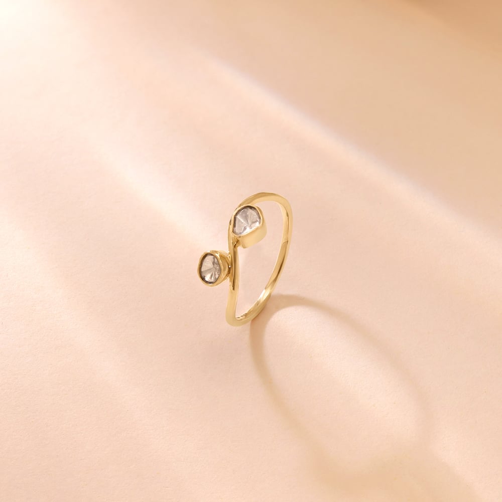 Twisted Harmony Polki Ring