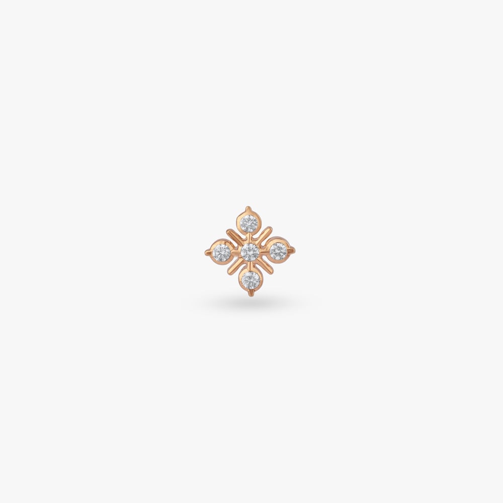 Floral Radiance Diamond Nose Pin,,hi-res image number null