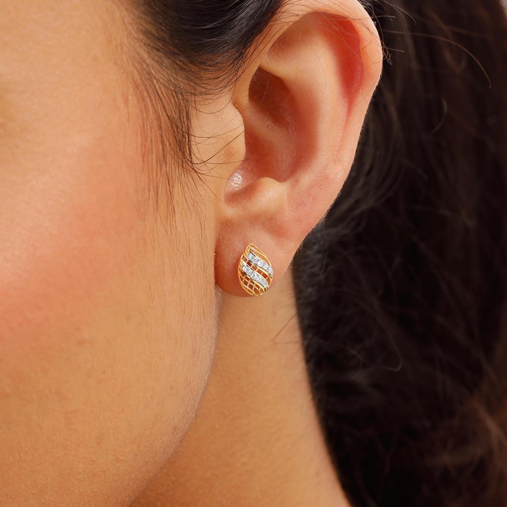 Radiant Curve Diamond Stud Earrings,,hi-res image number null