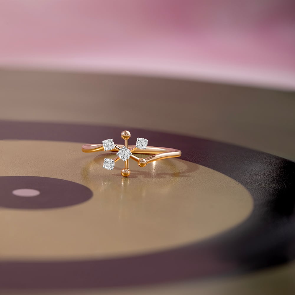 Groovy Glow Gold & Diamond Finger Ring,,hi-res image number null