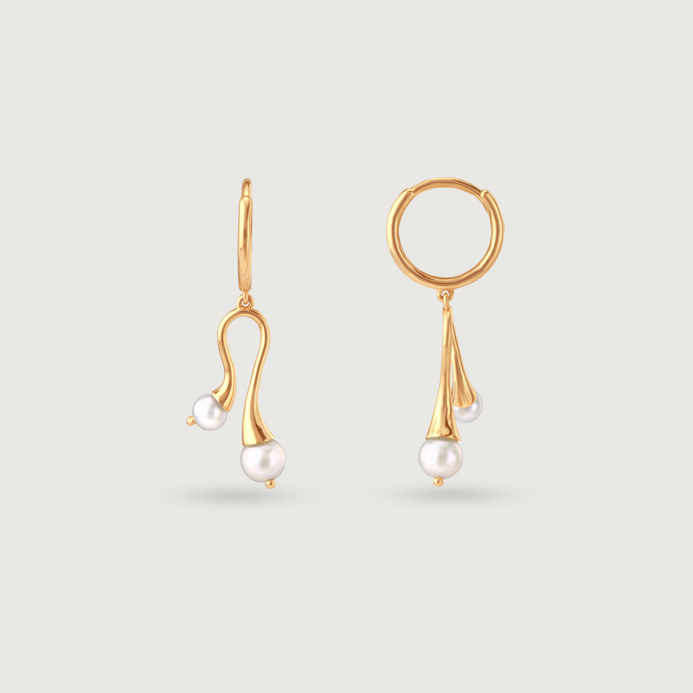 Dancing Drizzle Pearl Hoop Earrings,,hi-res image number null