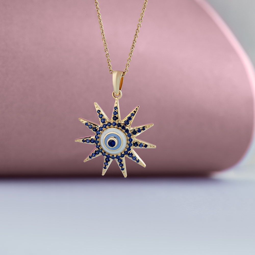 Star Protector Evil Eye Gold Pendant,,hi-res image number null