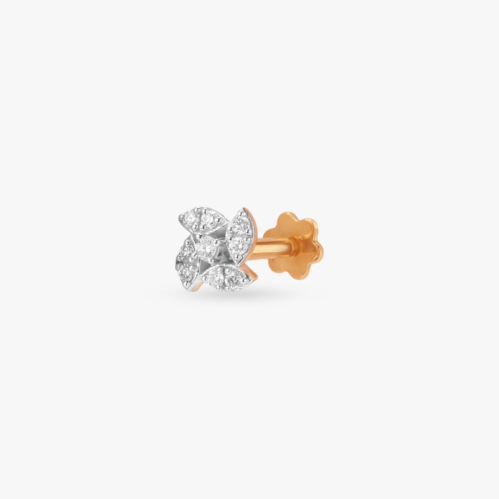 Whirling Petals Diamond Nose Pin,,hi-res image number null