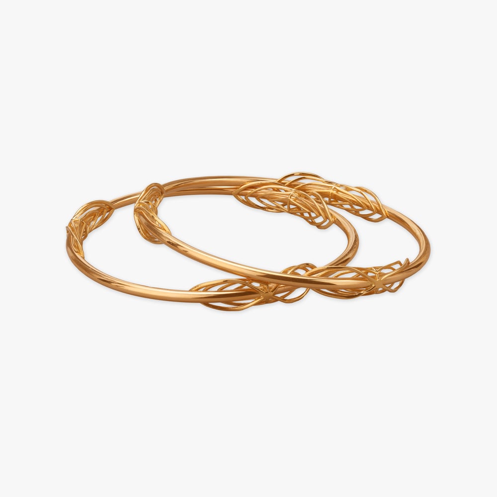 

Intricately Twined Gold Bangles