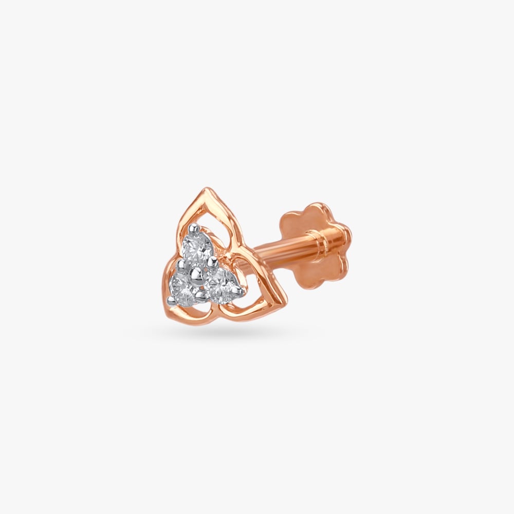 Clover Bloom Diamond Nose Pin,,hi-res image number null